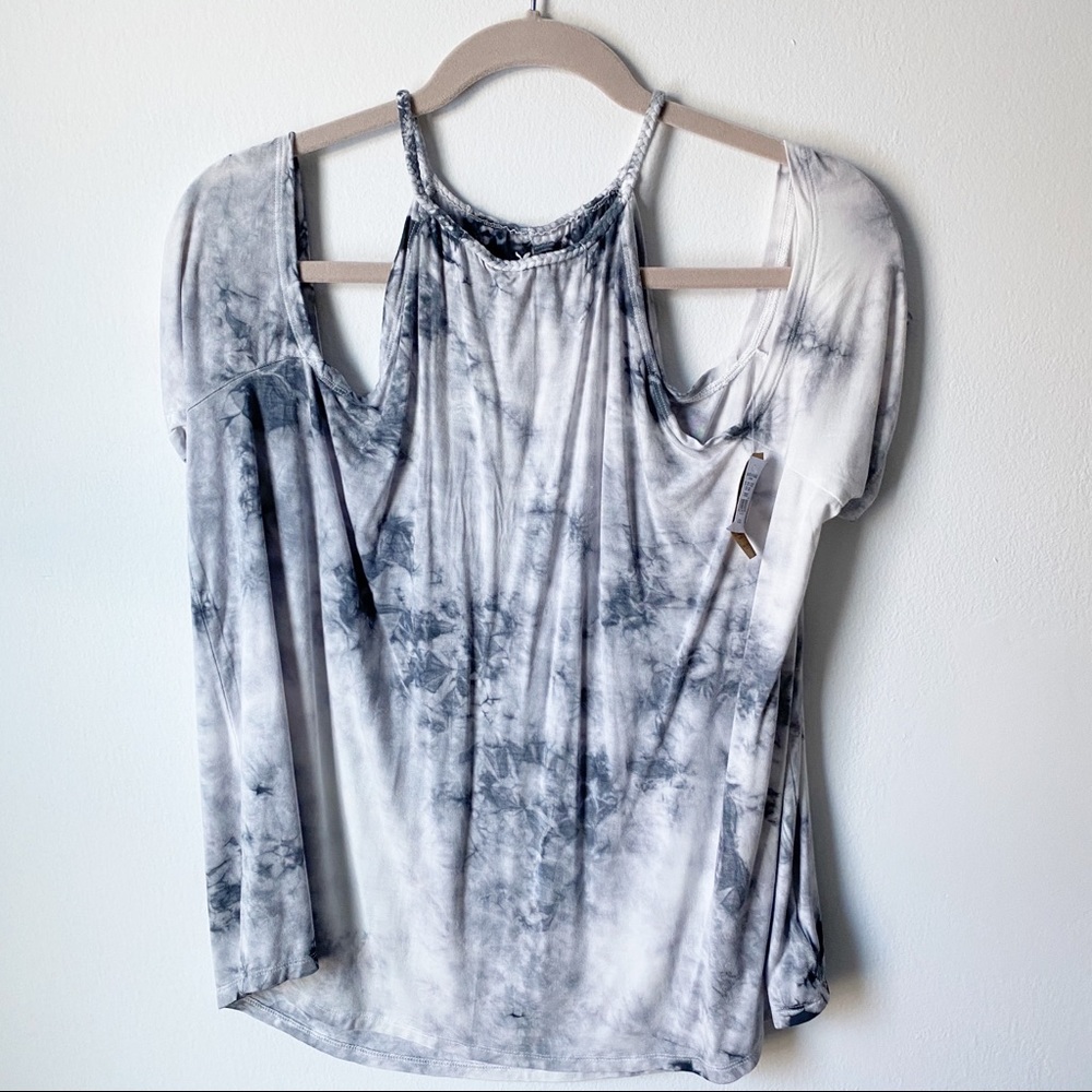 AE Soft & Sexy T Braided Grey Cold Shoulder Top